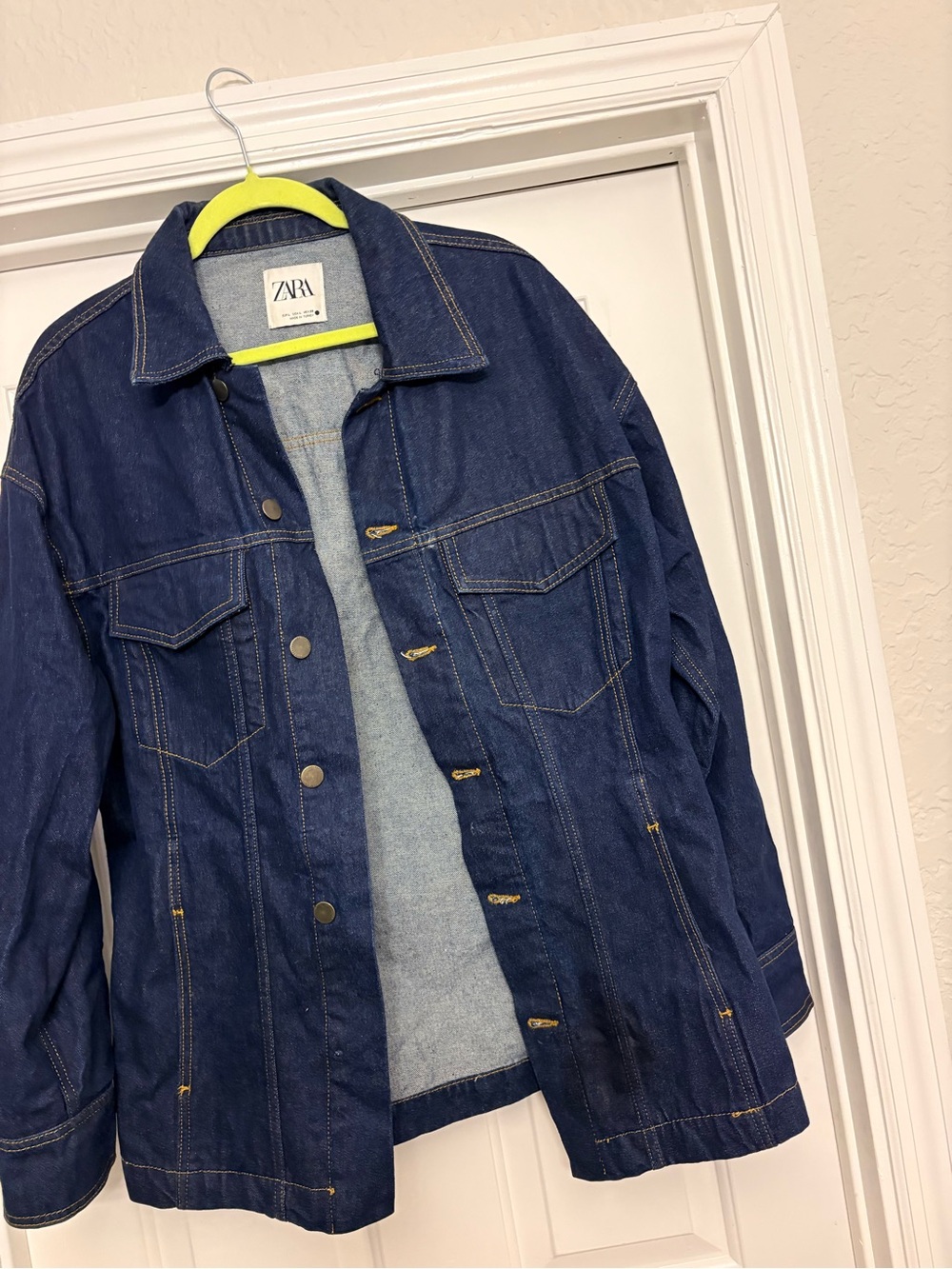 ZARA Men's Navy Blue Denim Jacket